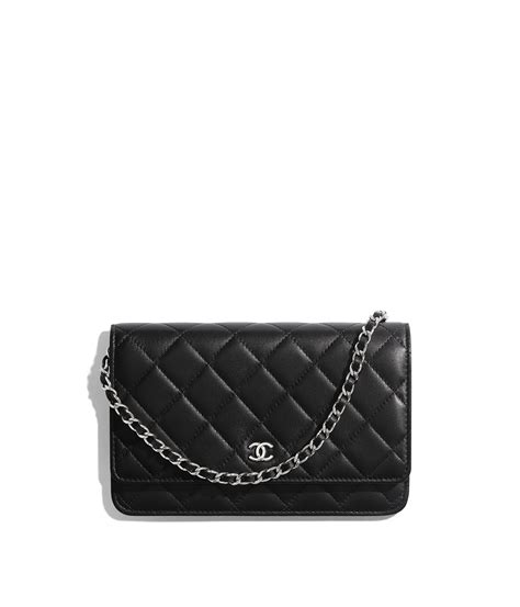 lambskin chanel wallet|Chanel wallet on chain size.